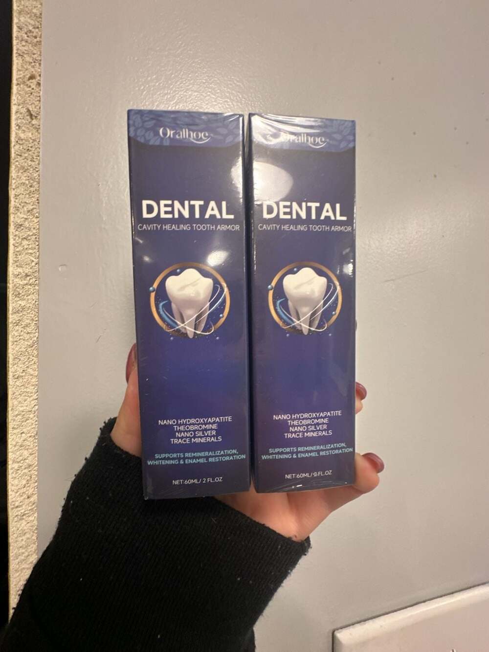 2-Pack Oralhoe Dental Cavity  Tooth Armor 60ml Nano Hydroxyapatite Solution